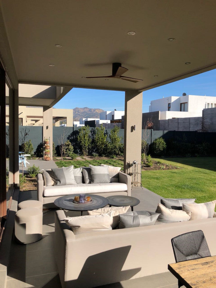 Irene-3 52" Hugger Ceiling Fan, Textured Bronze With Walnut Blades