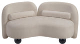 Daphne Upholstered Chair/Loveseat/Sofa, Beige, Chenille Fabric, Loveseat