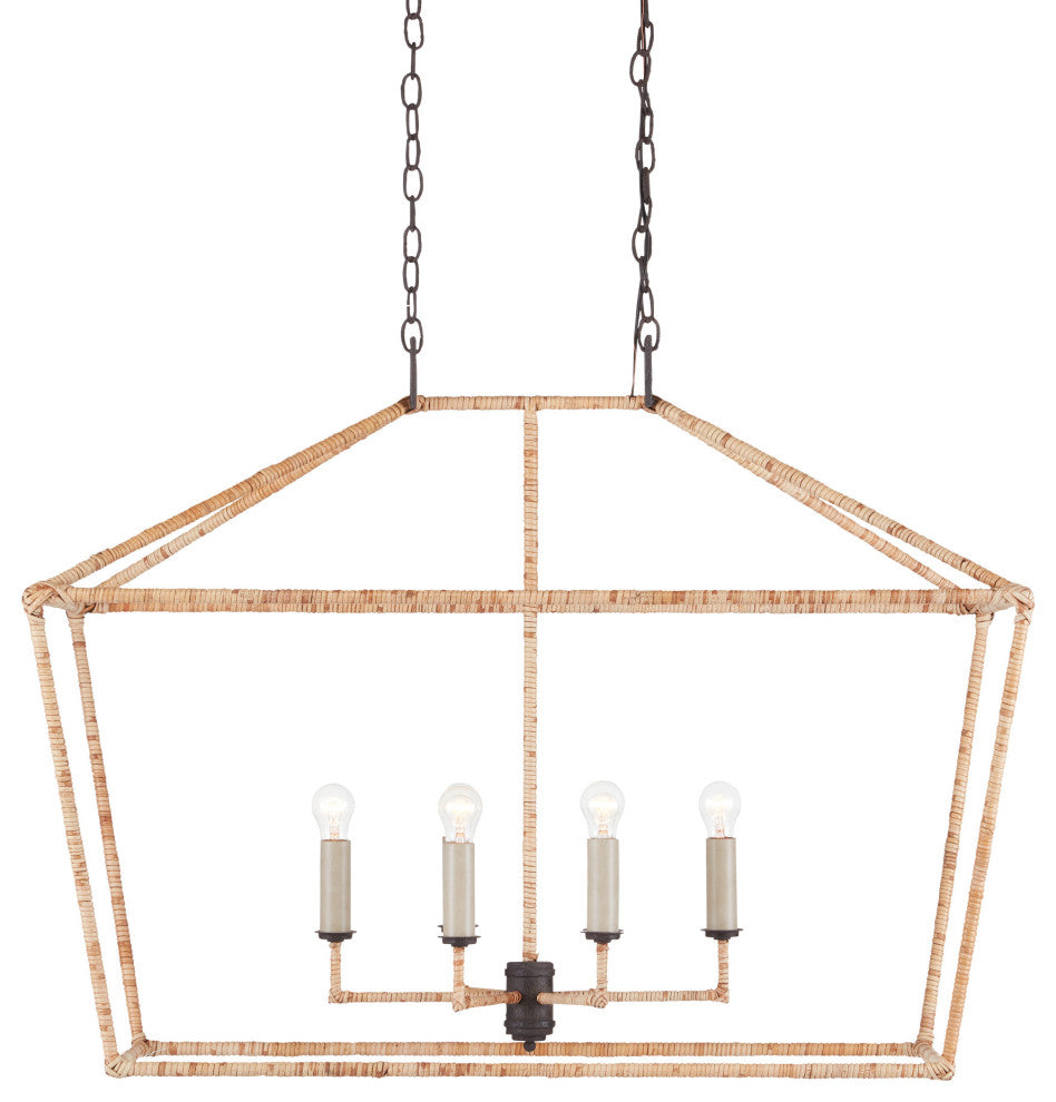 Denison Rattan Lantern, Rectangular