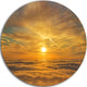 Golden Sunset Over Clouds, Beach Disc Metal Wall Art, 23"