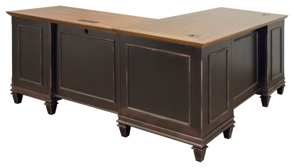 Hartford Wood L-Desk and Return