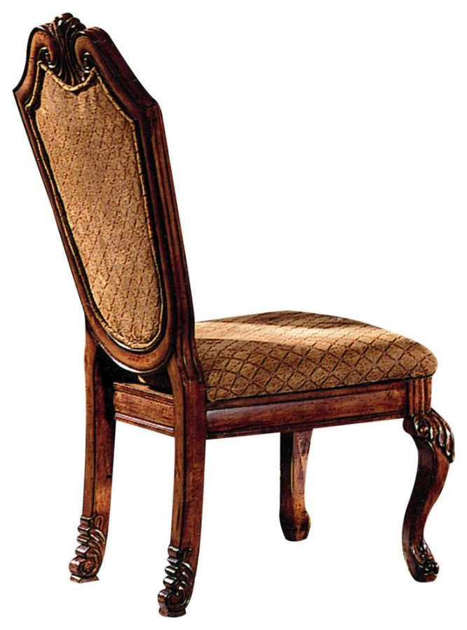 04077A Side Chair (Set-2) - Fabric & Cherry