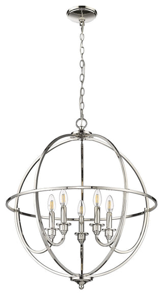 5 Light 24 in. Polished Nickel Chandelier