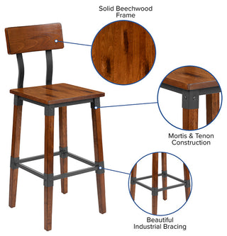 Walnut Wood Dining Barstool