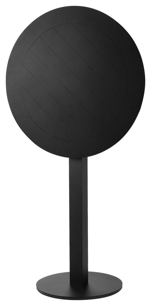 Benzara BM287740 Keli 43" Outdoor Bar Table, Black Aluminum Frame