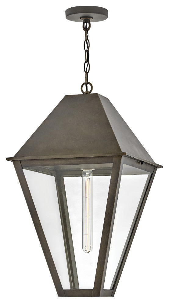 Hinkley Endsley Large Hanging Lantern, Blackened Brass