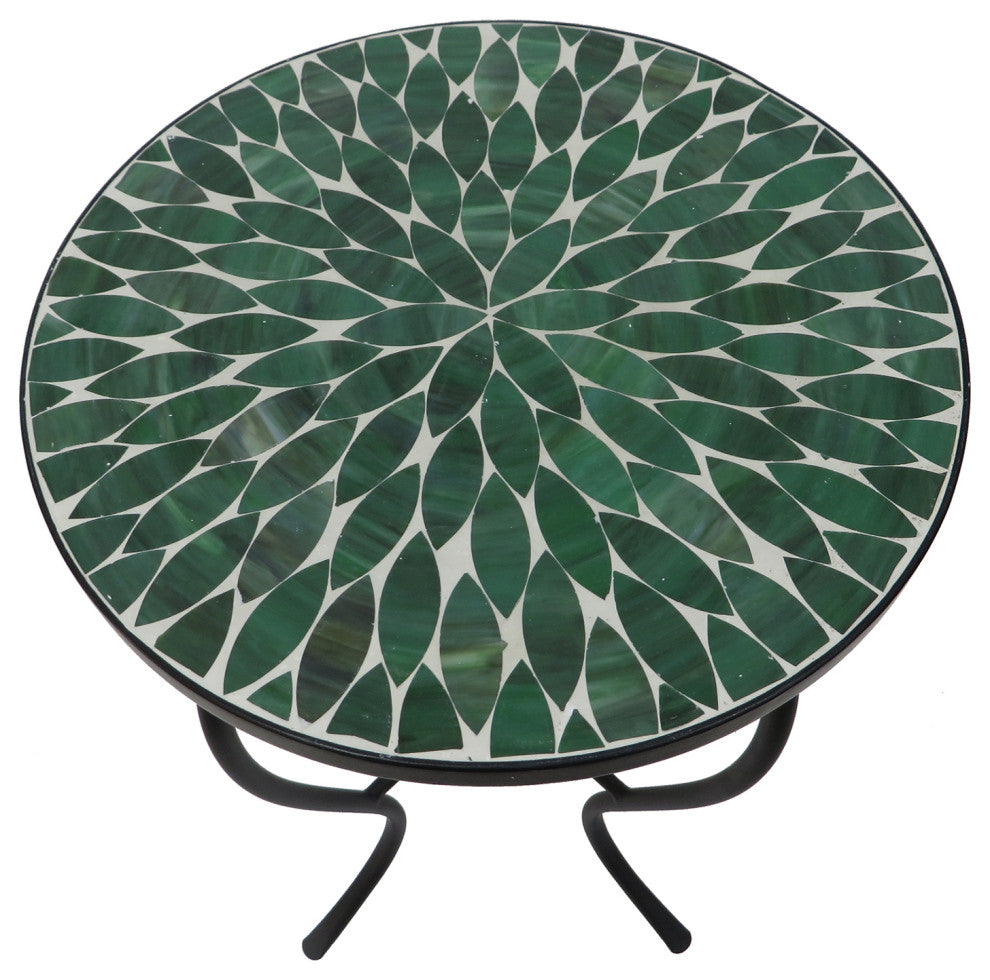 Mosaic Art Collection Accent Table, Leave Green, Single Table