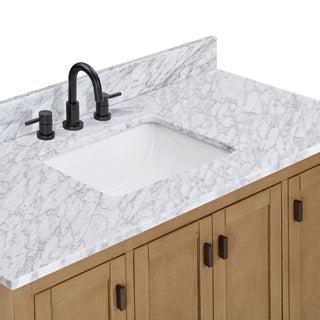 Avanity Modero 48" Vanity Combo, Brushed Oak and Carrara White Marble Top