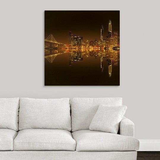 "Golden heart of San Francisco" Wrapped Canvas Art Print, 35"x35"x1.5"