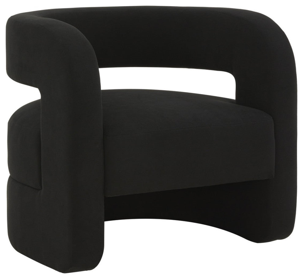 Safavieh Couture Anissa Barrel Back Accent Chair, Black