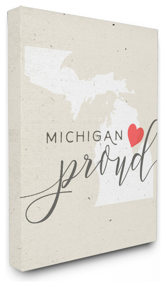 Michigan Proud, 30x40, Stretched Canvas Wall Art