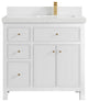 Sonoma 36 Right Offset Reeded Bath Vanity in White 2" Empira White