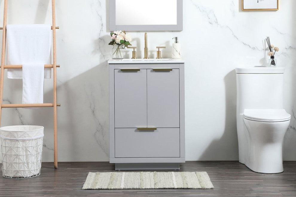 Bethany Single Bathroom Vanity, Gray, 24"