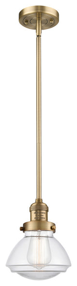 Olean 1-Light Mini Pendant, Brushed Brass, Clear