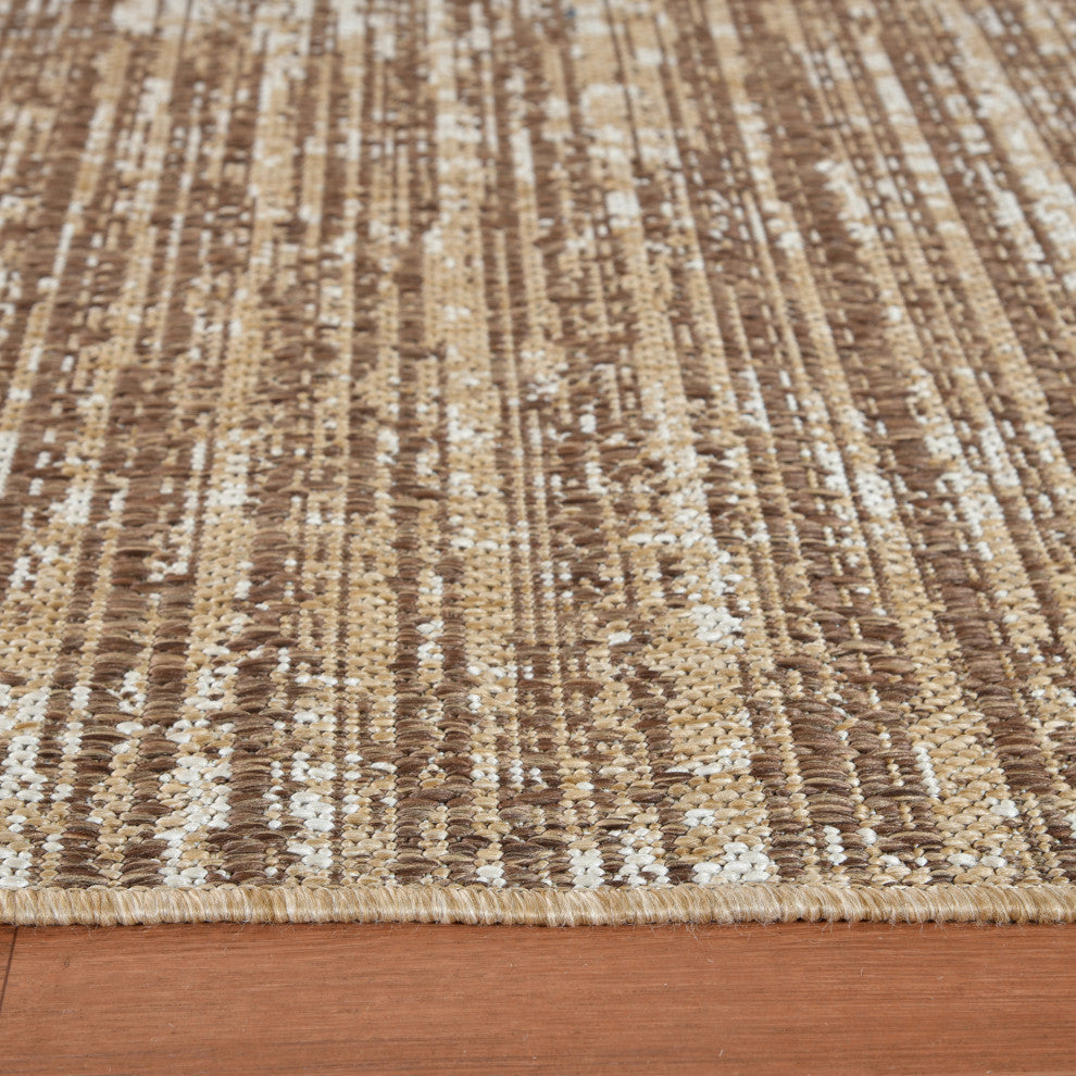 Maryland Cecil Indoor/Outdoor Area Rug, Brown, 2' x 3', Striped