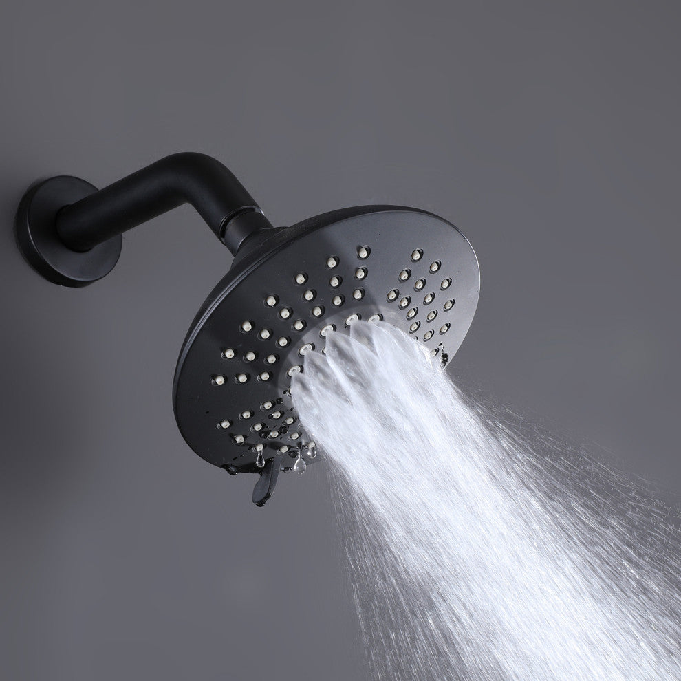 Pressure Balanced 5-Function Shower Faucet with Rough-in Valve, Matte Black