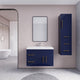 Rosa 36" Wall Mounted Modern Vanity, High Gloss Night Blue, Glossy White Top