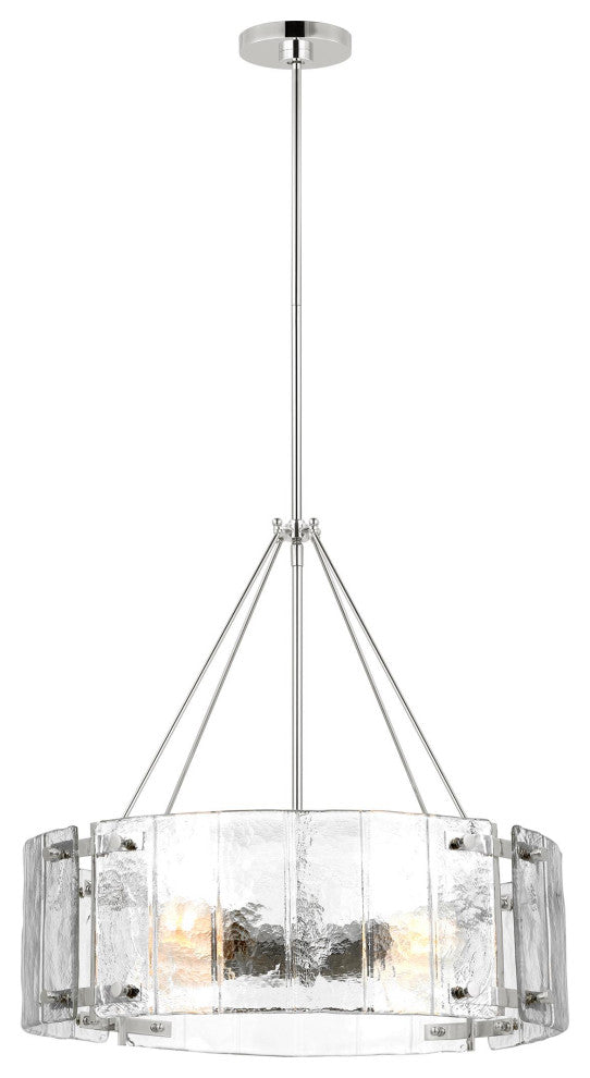 Calvert Medium Chandelier, Polished Nickel