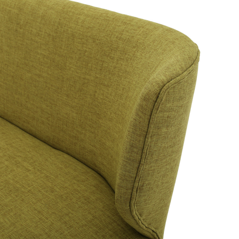 GDF Studio Dumont Mid Century Modern Fabric Loveseat Sofa Settee, Green