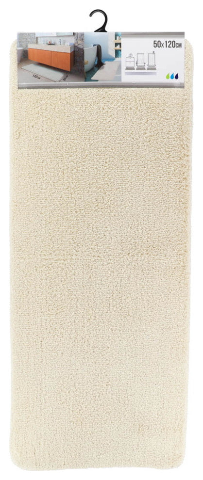 Microfiber Polyester Double Sink Bath Mat Runner - 48"L x 20"W, Off White