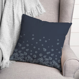 Bubbles On Navy 18 x 18 Spun Poly Pillow