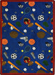 Games People Play Rug, Multi-Sport, 5'4"x7'8", Blue