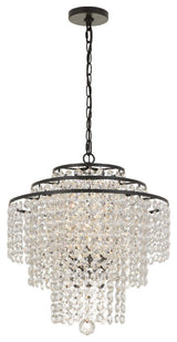 Arielle 4 Light Chandelier in Dark Bronze with Hand Cut Crystal