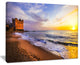 "Castle Santa Severa Over Sunset Italy" Seascape Wall Art, 20"x12"