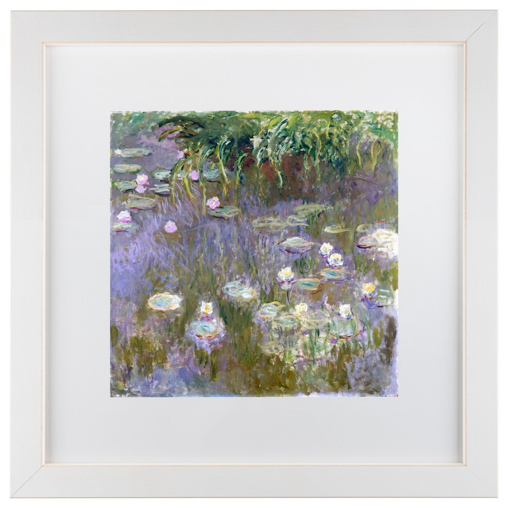 "Water Lilies" by Monet, Matted Framed Art, 11"x11"