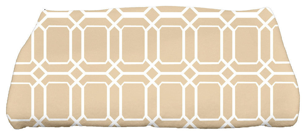 28 x 58-inch, O the Fun, Geometric Print Bath Towel, Taupe
