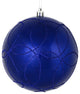 Vickerman N182422D 4" Cobalt Blue Candy Finish Ornament With Circle Glitter