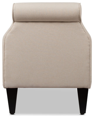 Jacqueline 58" Tufted Storage Bench, Sky Neutral Beige Polyester