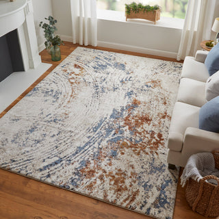 Odera R39MM Modern/Bohemian & Eclectic/Casual Rug, Ivory/Rust, 2'x3'