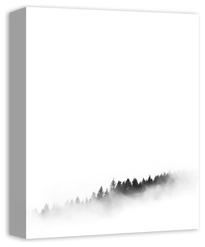 Black and White Foggy Trees Print on Canvas