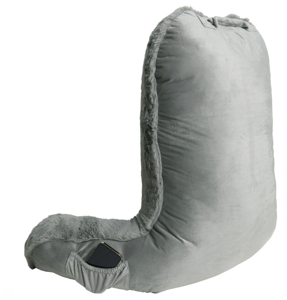 Faux Fur Bedrest Shell, Elephant Skin, 28"x30" X17"