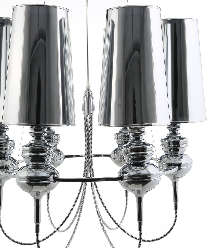 Modern Urban Contemporary Stainless Steel Chandelier Light, Silver Steel