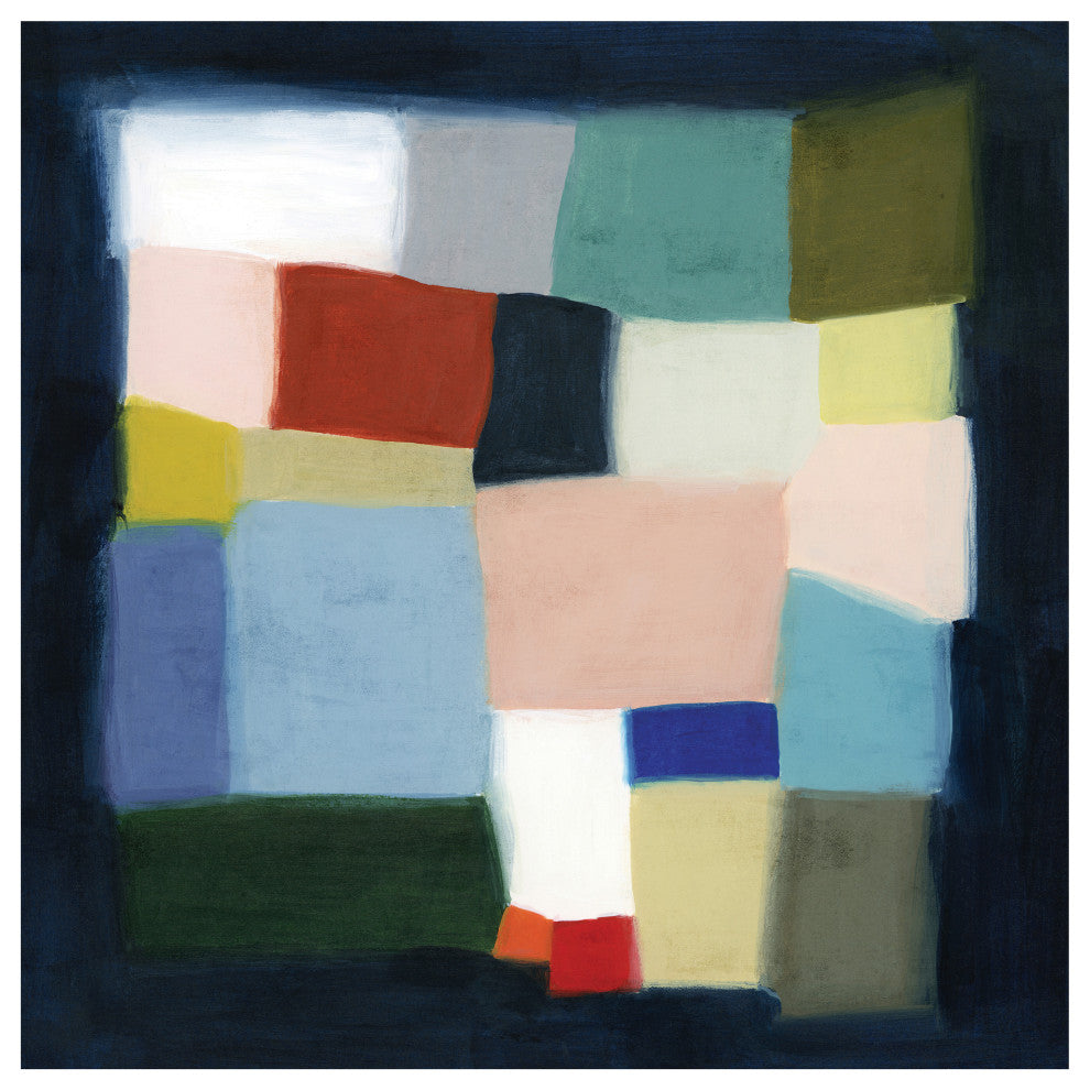 "Chromatic Cube I" Frameless Free Floating Printed Tempered Glass Wall Art