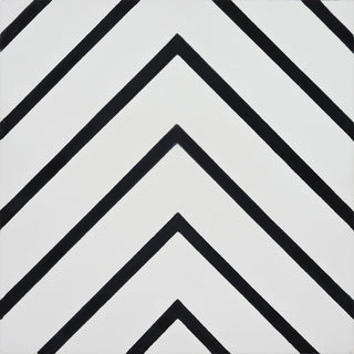 8"x8" Amlil Handmade Cement Tile, White/Black, Set of 12