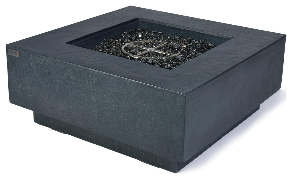 Bergen Square Dark Grey Concrete 40" Natural Gas Fire Table by Elementi Plus