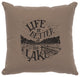 Image Pillow 16x16 Life is Better Cotton Taupe