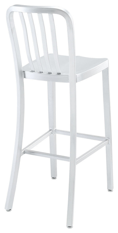Modern Contemporary Dining Kitchen Bar Stool Silver