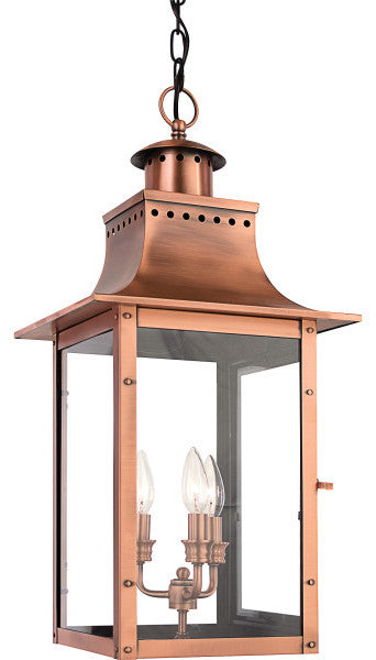 Chalmers 3-Light Outdoor Lantern, Aged Copper