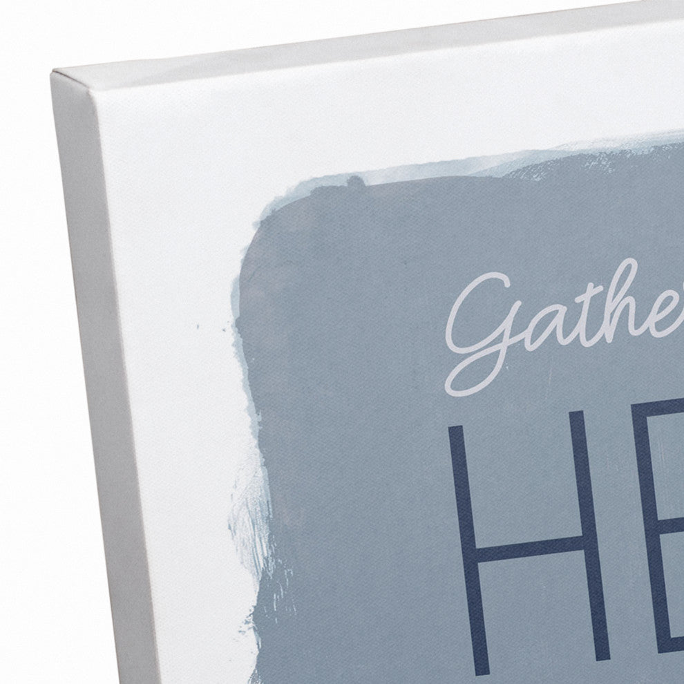 Gather Hearts Blue Mood Pumpkins 1 16"x16" Canvas Wall Art