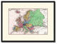 Europe Map Print On Canvas With Black Frame, 16" X 21"