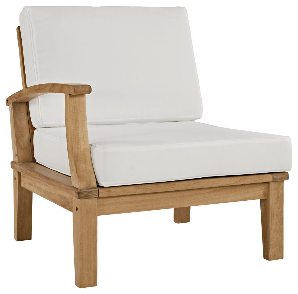 Modway Marina 10 Piece Outdoor Patio Teak Set, Natural White