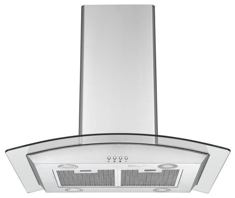 30" Island Glass Range Hood, Stainless Steel