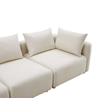 Hangover Cream Linen 4-Piece Modular Sectional - Cream