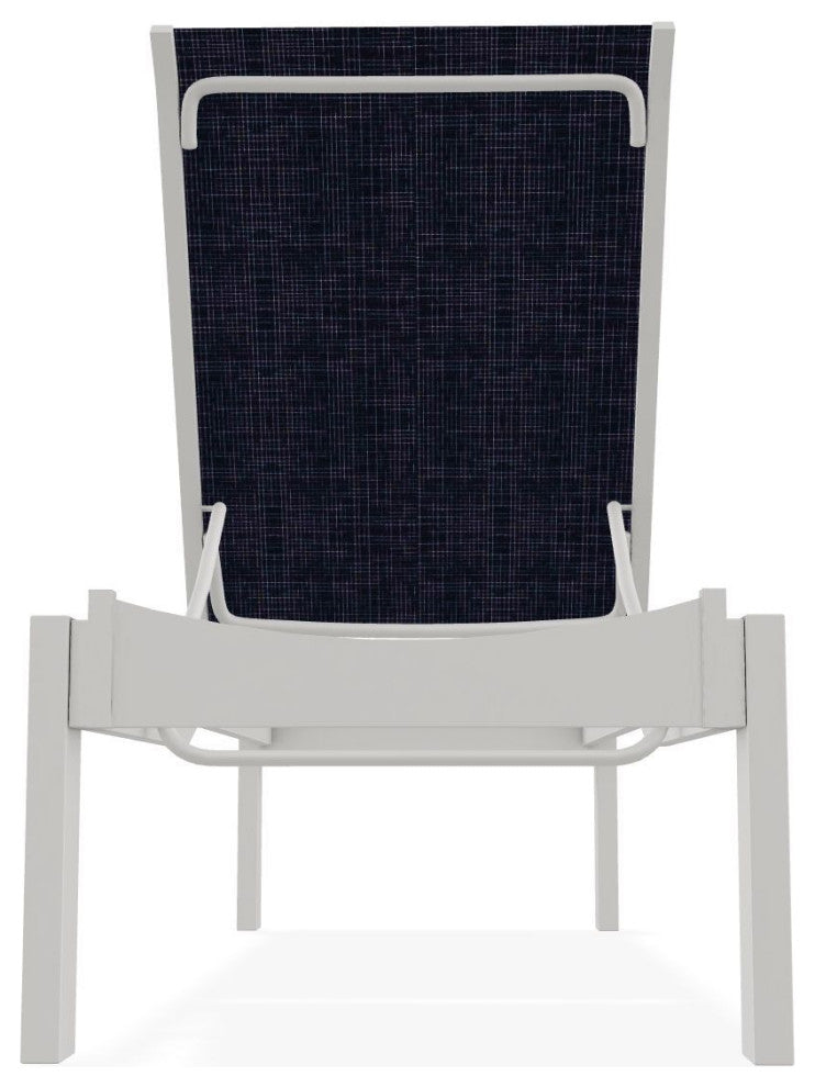Leeward Sling Stackable Outdoor Chaise Lounge, Moments Navy/Snow