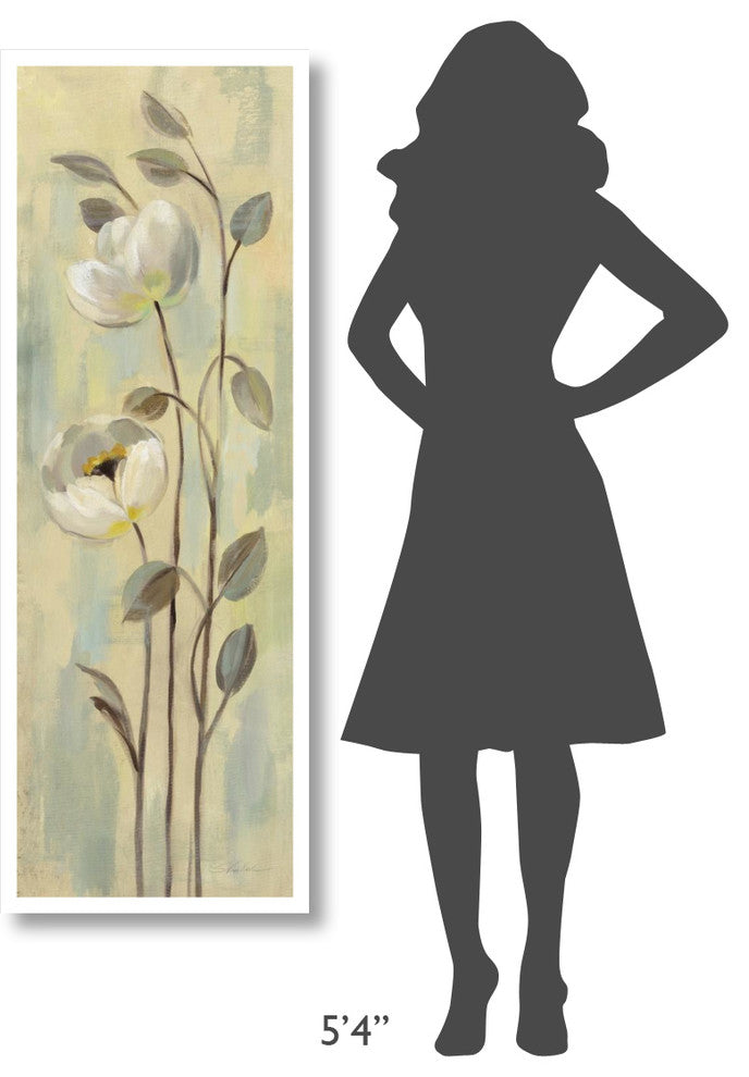 "Neutral Anemone Branches II" Digital Paper Print by Silvia Vassileva, 20"x56"