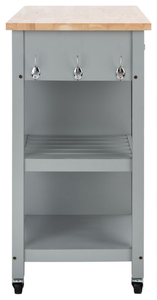 Safavieh Locklyn 1 Door 2 Drawer 2 Shelf Cart, Grey/Natural